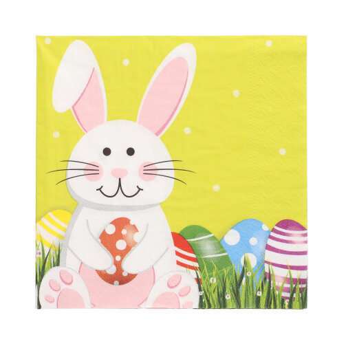 20 Servietten, 3-lagig 1/4-Falz 33 cm x 33 cm ! "Easter Bunny" 21600 Servietten, 3-lagig 1/4-Falz 33 cm x 33 cm ! "Easter Bunny"