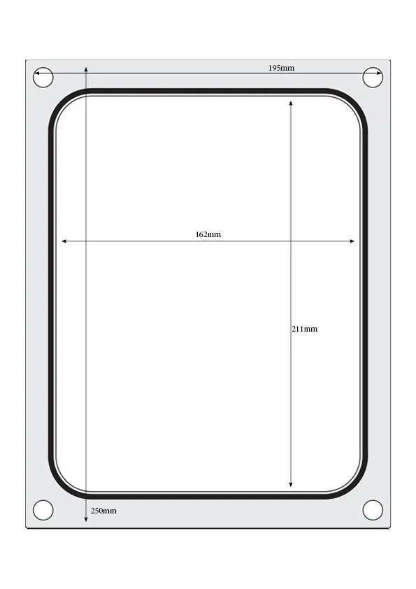Matrize für Versiegelungsmaschine, ein Behälter (227x178 mm) Matrize für Versiegelungsmaschine, ein Behälter (227x178 mm)