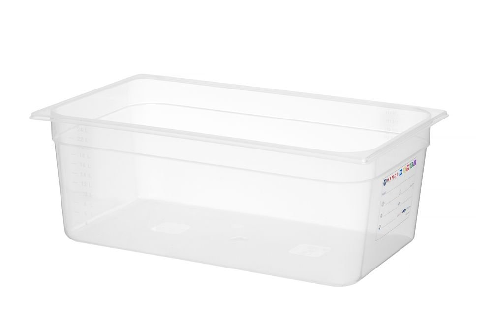 Gastronorm-Behälter 1/1, HENDI, GN 1/1, 28L, Transparent, 530x325x(H)200mm Gastronorm-Behälter 1/1, HENDI, GN 1/1, 28L, Transparent, 530x325x(H)200mm