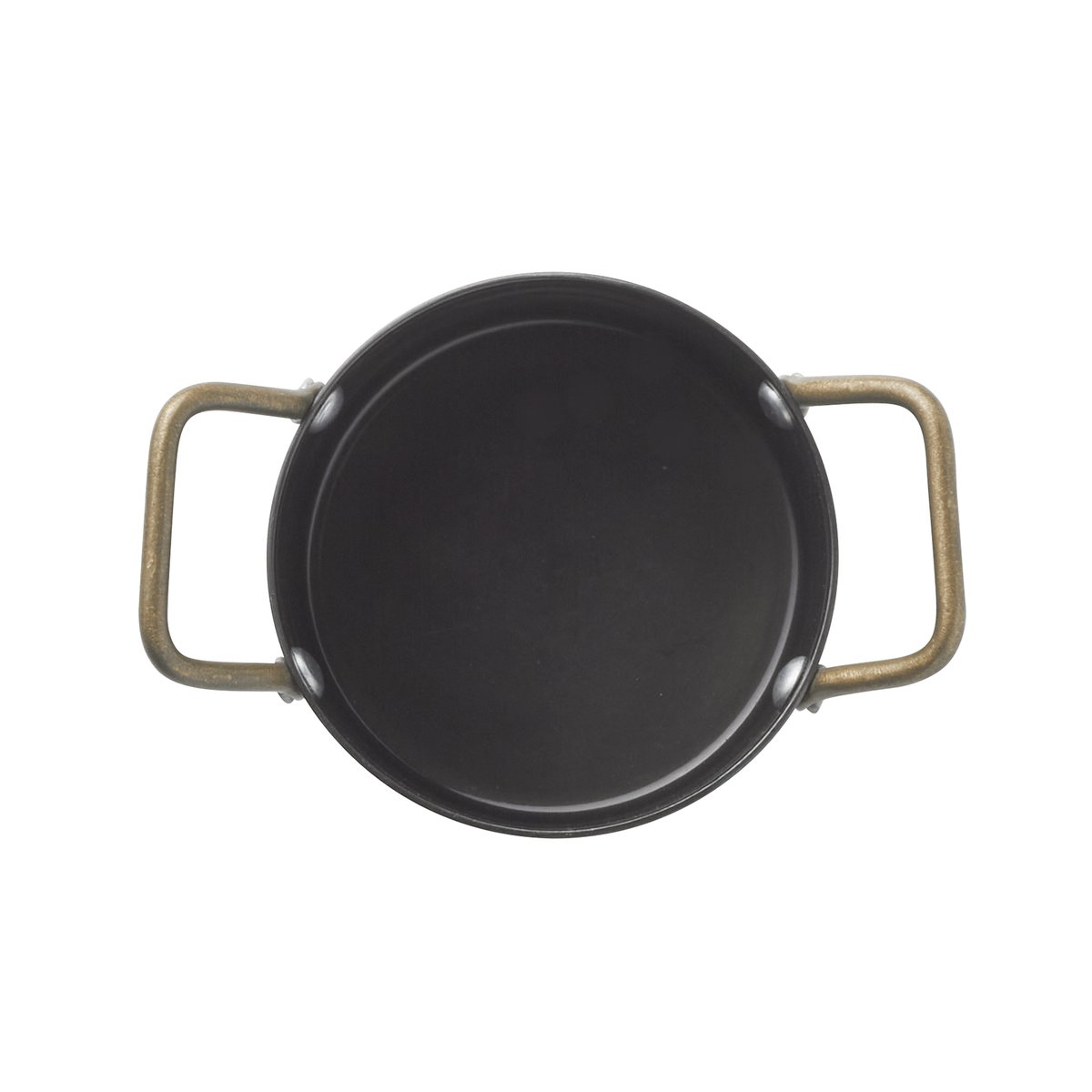 Serviertopf STEEL & STYLE, mit 2 Messinggriffen, 310 ml, Ø 9 cm, schwarz, Messing, PVD, Chromnickelstahl