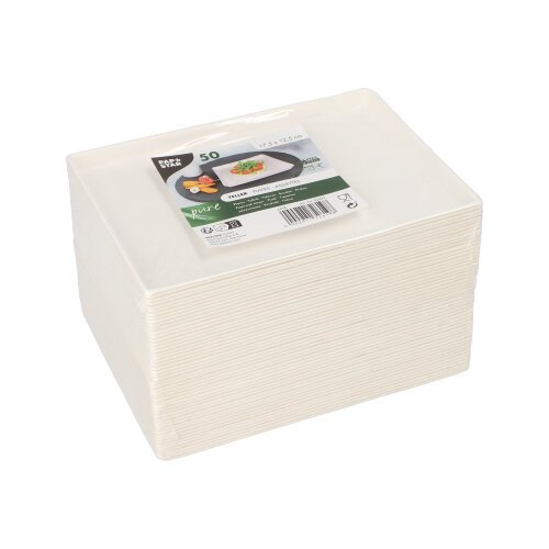 14400 Teller Zuckerrohr "pure" eckig 17,5 cm x 12,5 cm x 1 cm weiss "Cella"