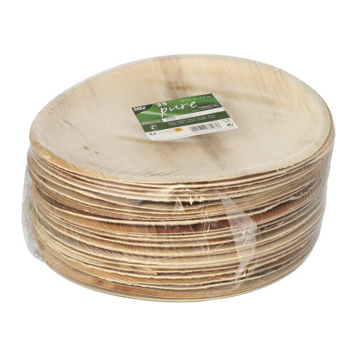 100 Teller, Palmblatt "pure" rund Ø 25 cm · 2 cm 2400 Teller, Palmblatt "pure" rund Ø 25 cm · 2 cm