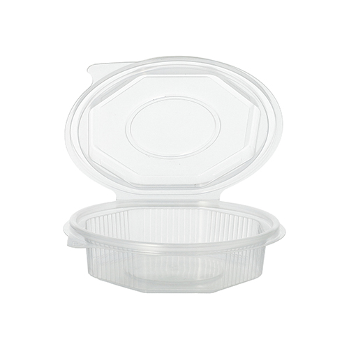 6000 Verpackungsbecher mit Klappdeckeln, PP 8-eckig 250 ml 2,8 cm x 11 cm x 11 cm transparent