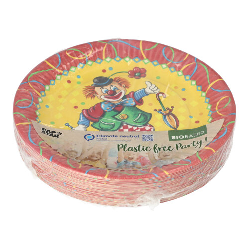 50 Teller, Pappe rund Ø 23 cm "Clown" 20000 Teller, Pappe rund Ø 23 cm "Clown"