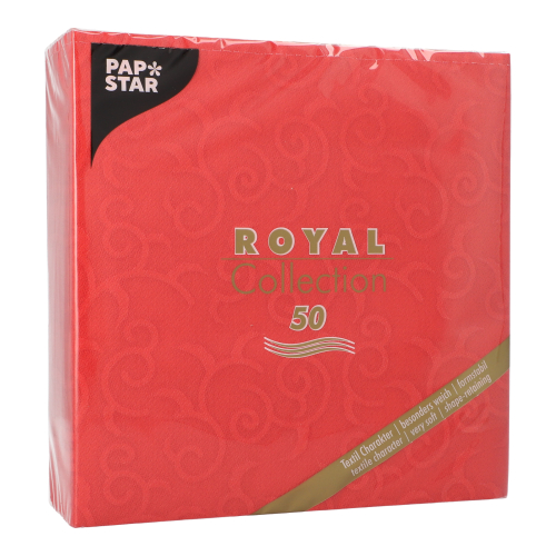 12500 Servietten "ROYAL Collection" 1/4-Falz 40 cm x 40 cm rot "Casali"