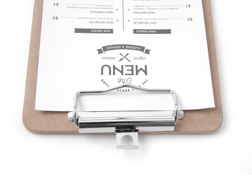 Speisekarten-Klemmbrett, 185x245mm Speisekarten-Klemmbrett, 125x180mm