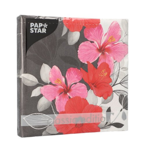 22800 Servietten, 3-lagig 1/4-Falz 33 cm x 33 cm "Hibiscus"