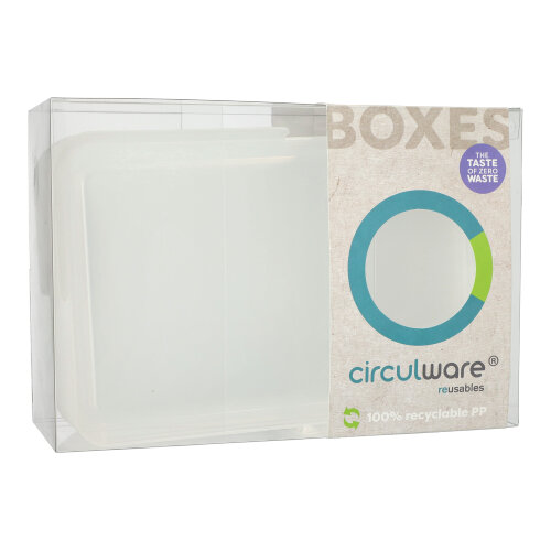 Circulware by Haval Deckel für Mehrweg-Schalen Mix & Match eckig 2,5 cm x 15,6 cm x 23,4 cm transparent