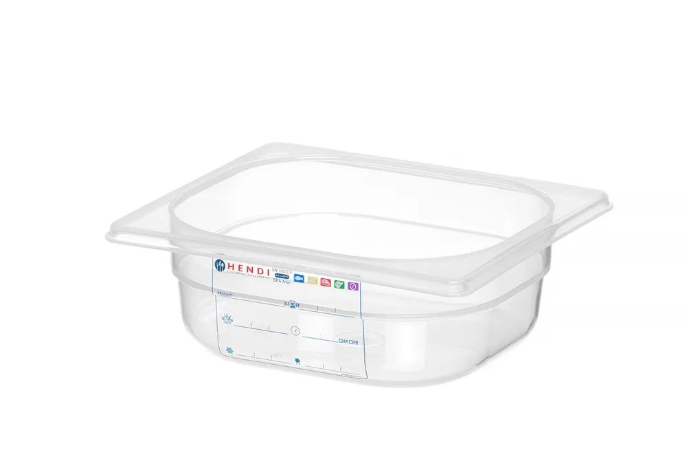 Gastronorm-Behälter 1/6, GN 1/6, 1L, Transparent, 176x162x(H)65mm