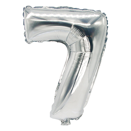 10368 Folienluftballon 35 cm x 20 cm silber "7"