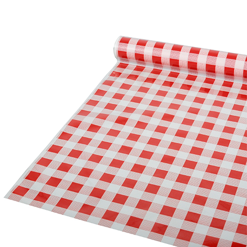 130 Tischdecke, Folie 50 m x 80 cm rot "Karo"