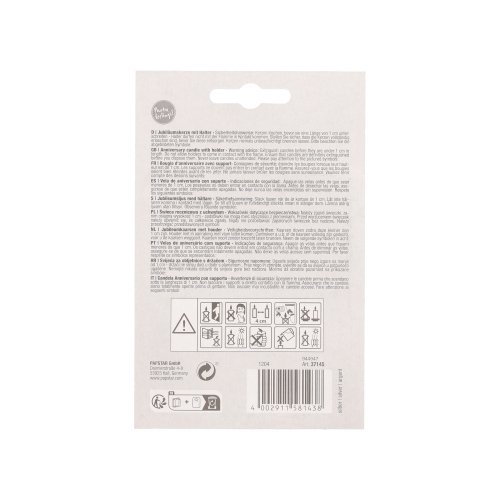 1 Jubiläumskerzen mit Halter 7 cm silber "40" 2880 Jubiläumskerzen mit Halter 7 cm silber "40"