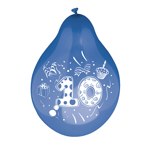 20160 Zahlenluftballons Ø 25 cm farbig sortiert "10"