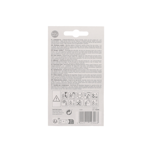 4320 Zahlenkerze 7,3 cm weiss "6" mit rotem Rand