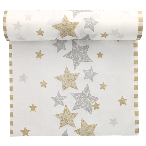 180 Tischläufer, stoffähnlich, Airlaid 24 m x 40 cm "Stardust"