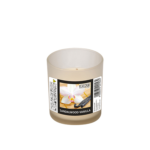 768 "Flavour by GALA" Duftkerze im Glas Ø 70 mm · 77 mm elfenbein - Sandalwood-Vanilla "Indro"