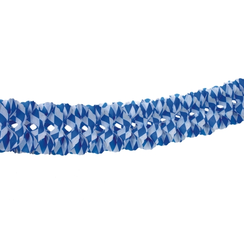 480 Großraumgirlande, Papier Ø 16 cm · 10 m "Bayrisch Blau" schwer entflammbar