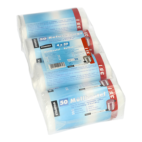 47200 Müllbeutel, HDPE 35 l 69 cm x 55 cm transparent