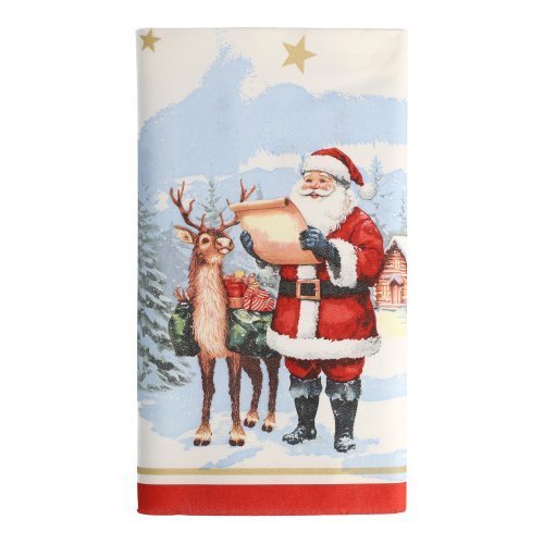 560 Tischdecke, stoffähnlich, Airlaid 120 cm x 180 cm weiss "Dear Santa"