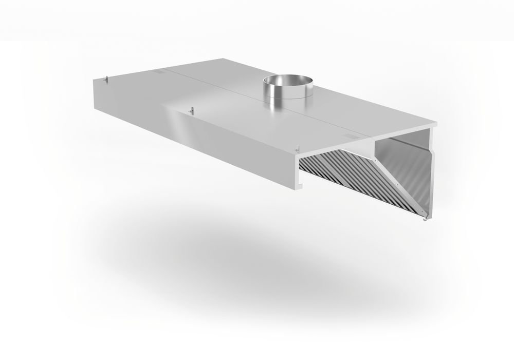 Wandmontierte Dunstabzugshaube, abgewinkelt, HENDI, Profi Line, mit LED-Beleuchtung, 1200x700x(H)450mm