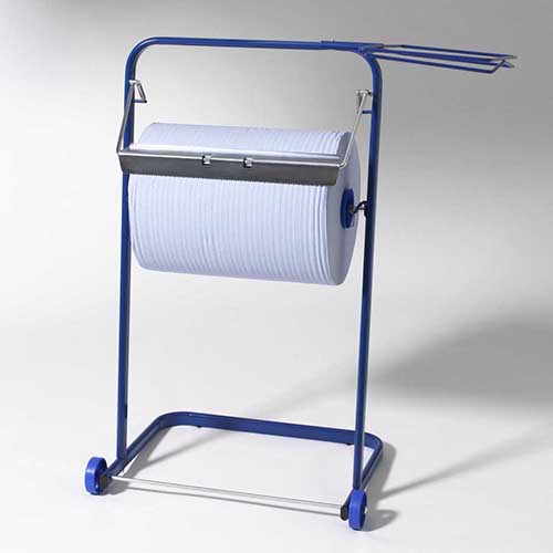 16 Bodenständer für Putzrollen 89,5 cm x 38 cm x 75 cm blau mit Abfallsackhalterung
