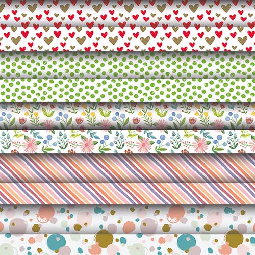 50 Geschenkpapier 3 m x 70 cm "Fantasy" sortiert