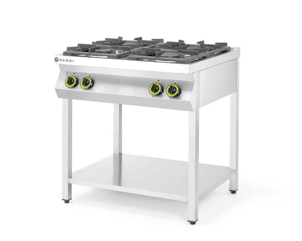 Gasherd Kitchen Line 4-flammig, offener Unterbau, Kitchen Line, 19kW, 800x700x(H)900mm Gasherd Kitchen Line 4-flammig, offener Unterbau, Kitchen Line, 19kW, 800x700x(H)900mm