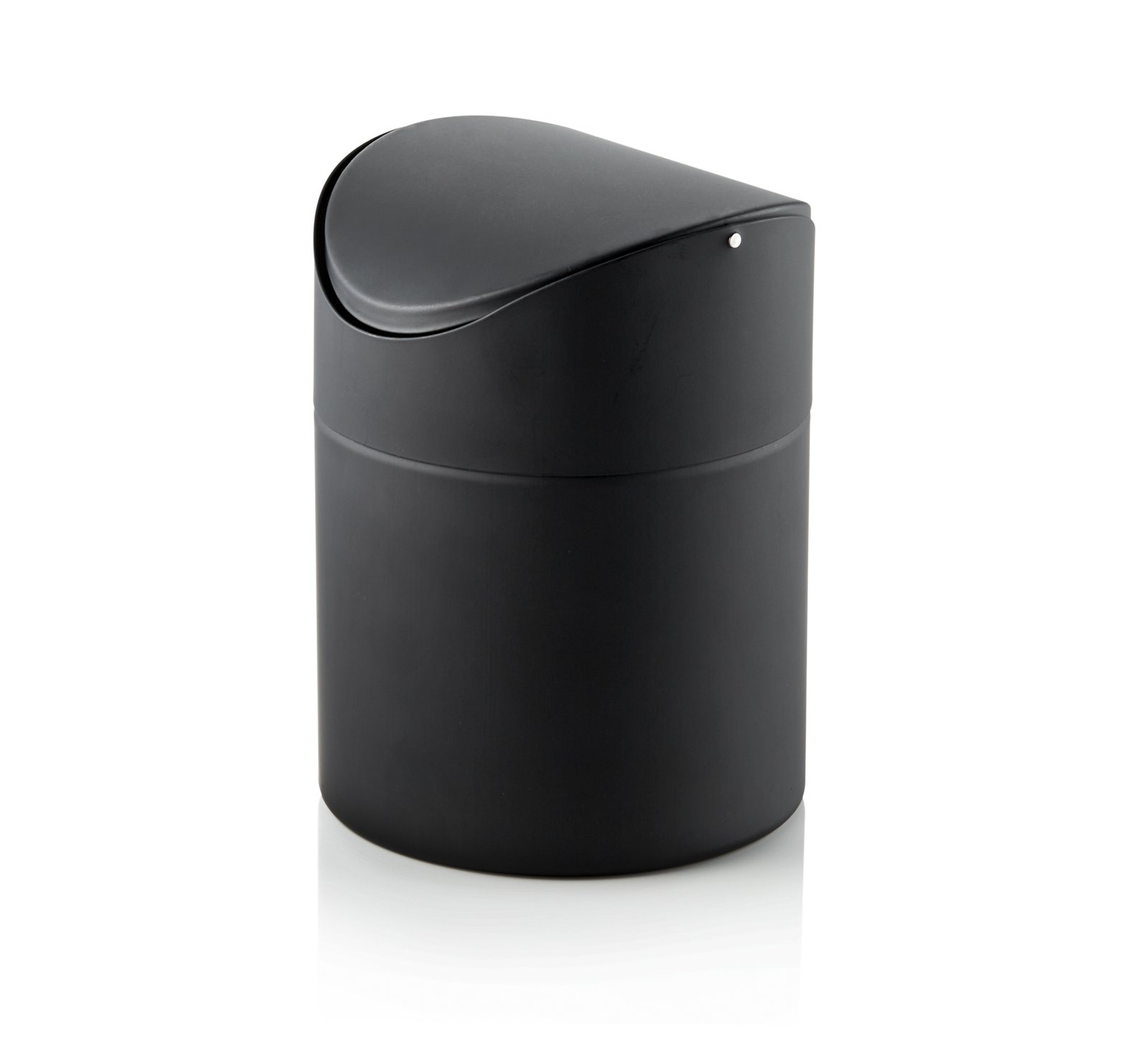 Tischabfalleimer 1,2 L, mit Schwingdeckel, Ø 12cm, (H) 16 cm Tischabfalleimer 1,2 L, mit Schwingdeckel, Ø 12cm, (H) 16 cm
