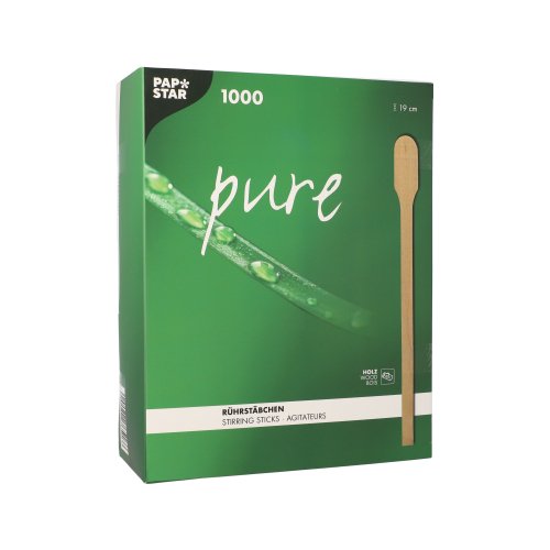 1000 Rührstäbchen, Holz "pure" 19 cm 200000 Rührstäbchen, Holz "pure" 19 cm