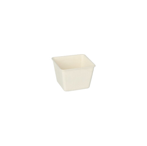 36000 Fingerfood - Schalen, Zuckerrohr "pure" eckig 50 ml 3,8 cm x 4,6 cm x 4,6 cm weiss