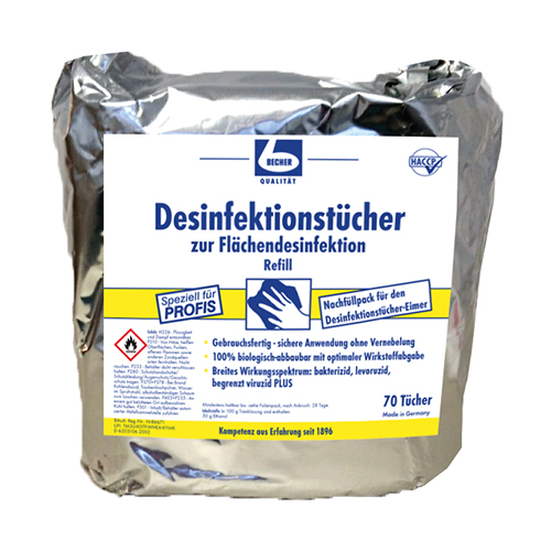 Dr. Becher Desinfektionstücher 29 cm x 30 cm weiss zur Flächendesinfektion (Nachfüllpack) Dr. Becher Desinfektionstücher 29 cm x 30 cm weiss zur Flächendesinfektion (Nachfüllpack)