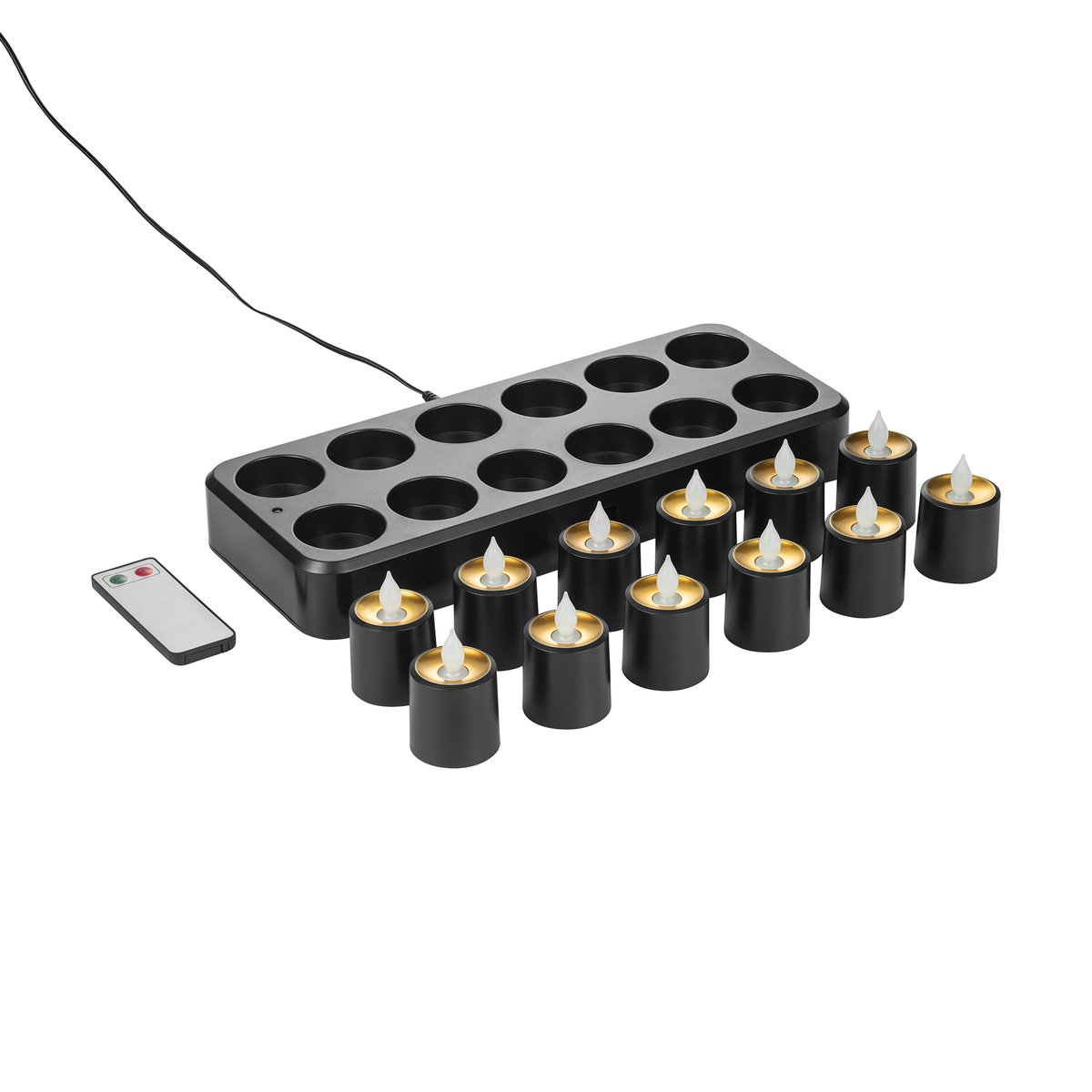 LED Teelichter YUYU, 30 x 14 x 3 cm, wiederaufladbar