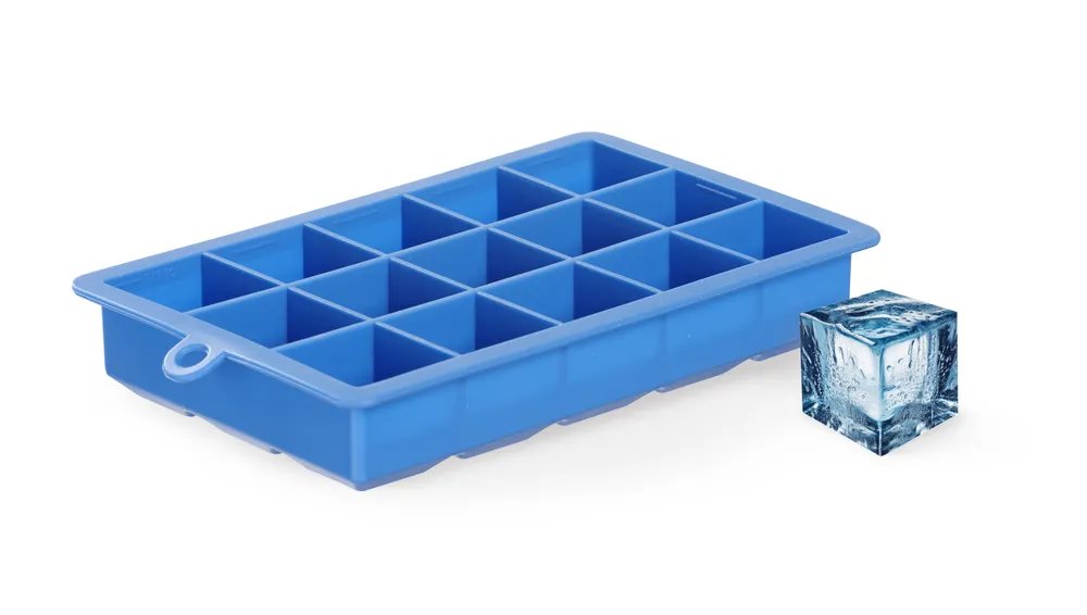 Eiswürfelform, kleine Würfel, BarUp, Blau, 190x120x(H)35mm