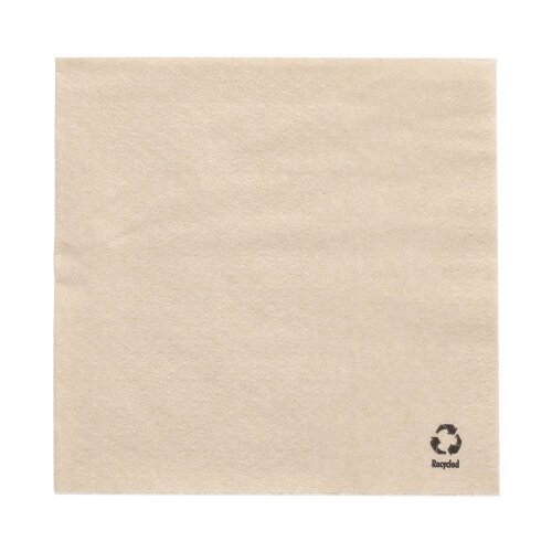 5000 Servietten, 1-lagig 1/4-Falz 33 cm x 33 cm natur aus recyceltem Papier