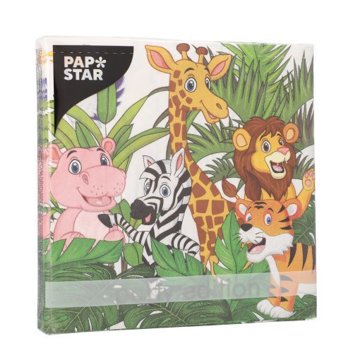 22800 Servietten, 3-lagig 1/4-Falz 33 cm x 33 cm "Jungle"