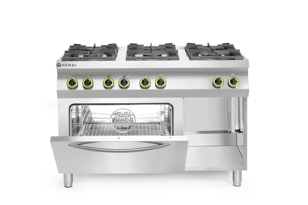 Gasherd Kitchen Line 6-flammig mit Ofen GN 1/1, Kitchen Line, 230V/3000W, 28,5kW, 1200x722x(H)900mm