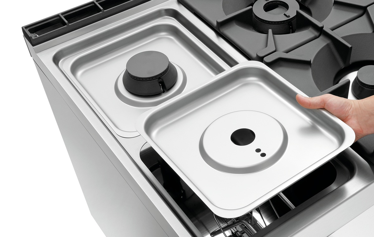 6 Flammen Gasherd, EBO 2/1GN, NS