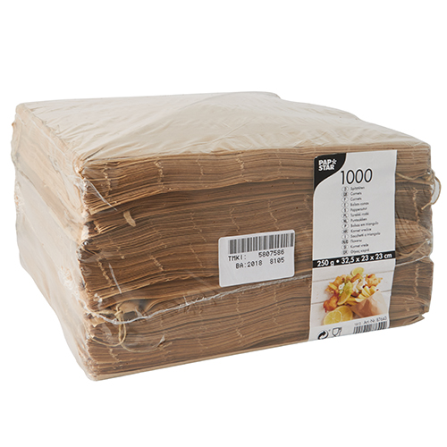 96000 Spitztüten, Pergament-Ersatz 32,5 cm x 23 cm x 23 cm braun Füllinhalt 250 g, fettdicht