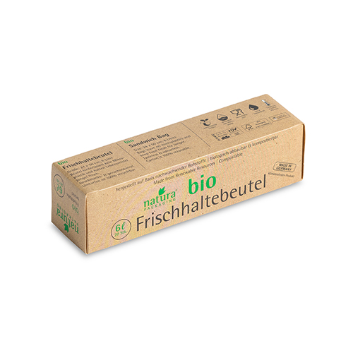 47040 "Naturapackaging" Frischhaltebeutel Mater-Bi 6 l 24 cm x 50 cm in Faltschachtel