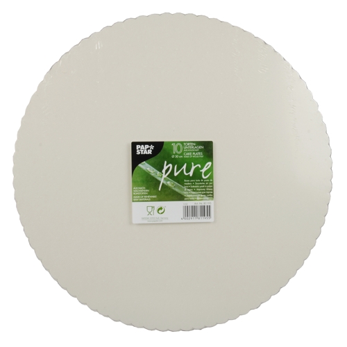 7680 Tortenunterlagen, Pappe "pure" rund Ø 30 cm weiss mit gezacktem Rand