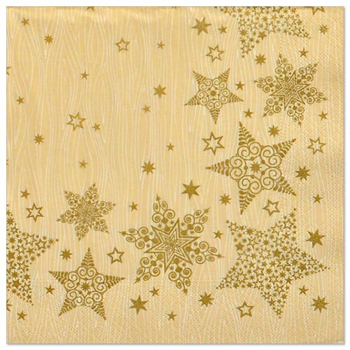 15000 Servietten, 3-lagig 1/4-Falz 40 cm x 40 cm creme "Christmas Shine"