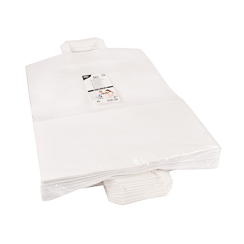 200 Tragetaschen, Papier 44 cm x 32 cm x 17 cm weiss mit Tragegriff 2400 Tragetaschen, Papier 44 cm x 32 cm x 17 cm weiss mit Tragegriff