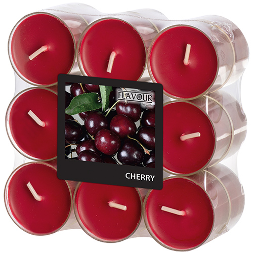 10368 "Flavour by GALA" Duftlichte Ø 38 mm · 24 mm bordeaux - Cherry in Polycarbonathülle