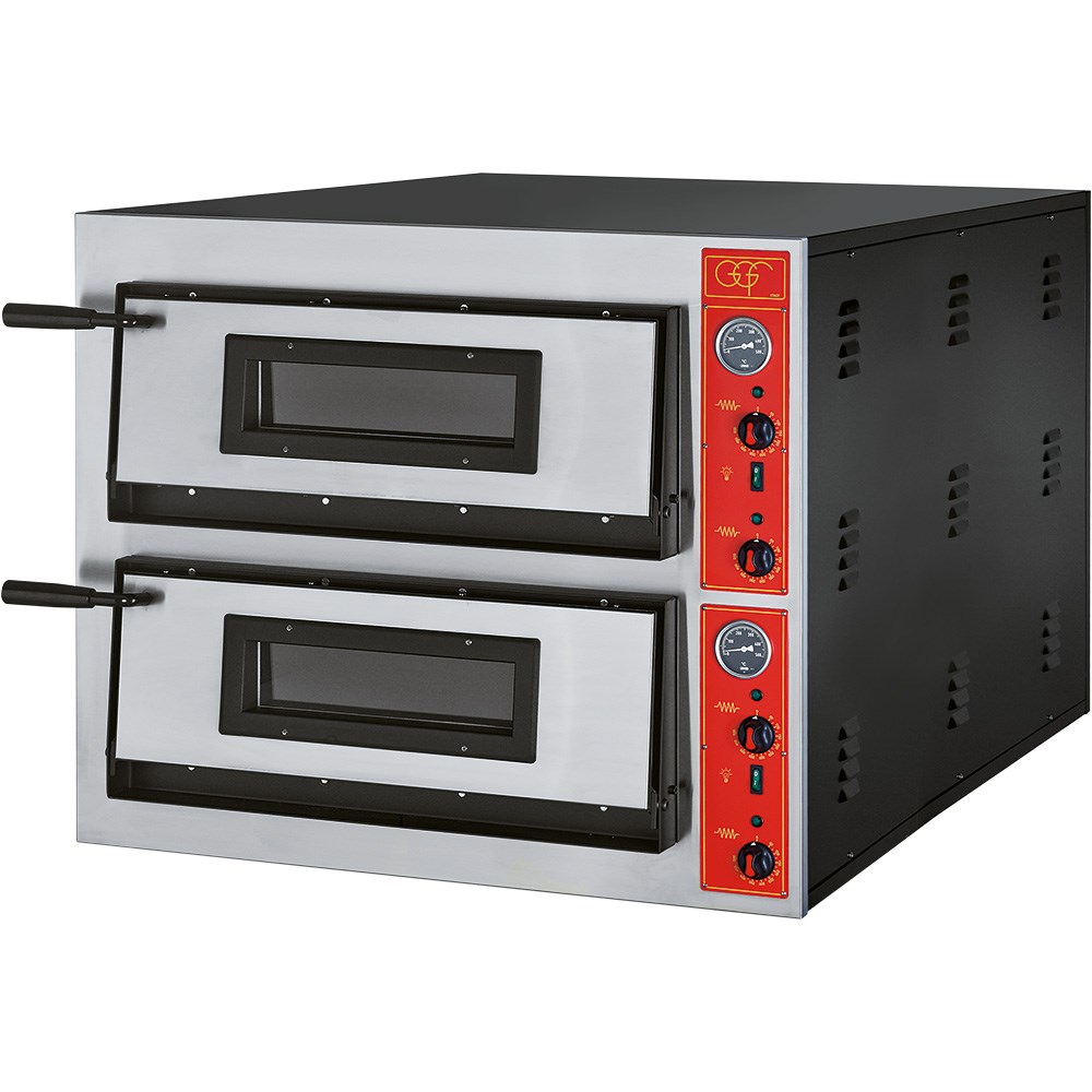 GGF Pizzaofen mit zwei Kammern für 12 Pizzen à 300 mm, 14,4 kW, 900 x 1020 x 750 mm (BxTxH) GGF Pizzaofen mit zwei Kammern für 12 Pizzen à 300 mm, 14,4 kW, 900 x 1020 x 750 mm (BxTxH)