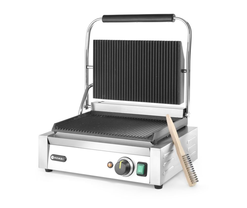 Kontaktgrill - Panini, HENDI, oben und unten gerillt, 230V/2200W, 432x396x(H)214mm Kontaktgrill - Panini, HENDI, oben und unten gerillt, 230V/2200W, 432x396x(H)214mm