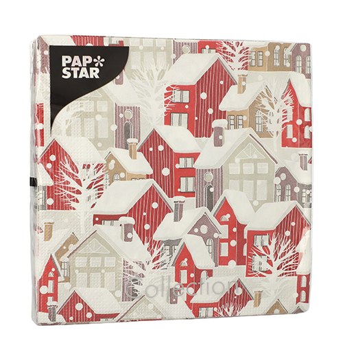 21600 Servietten, 3-lagig 1/4-Falz 33 cm x 33 cm "Village"