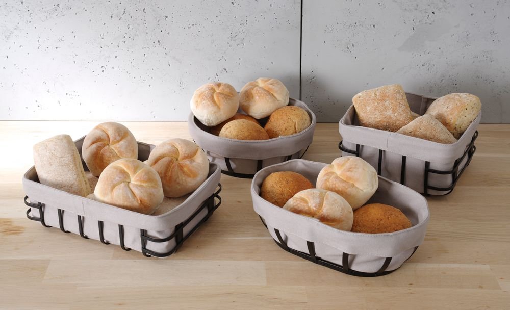 Brotkorb mit Beutel, HENDI, rund, 220x220x(H)80mm Brotkorb mit Beutel, HENDI, quadratisch, 190x190x(H)100mm