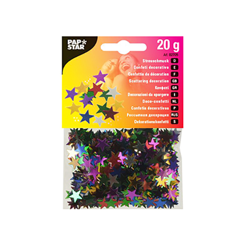 5000 Deko-Streuschmuck, Folie Ø 1 cm farbig sortiert "Stars" 20 gr.