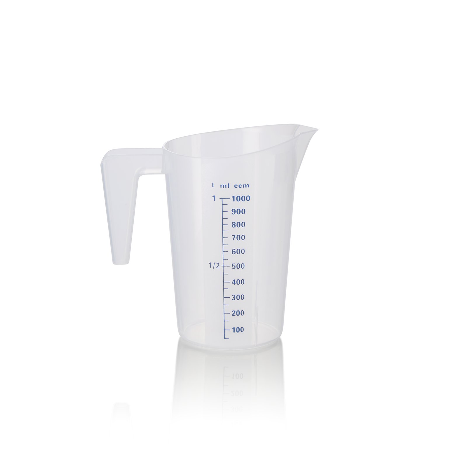 Messbecher, Ø 13 cm, 1 ltr., mit 50 ml Skalierung, Polypropylen