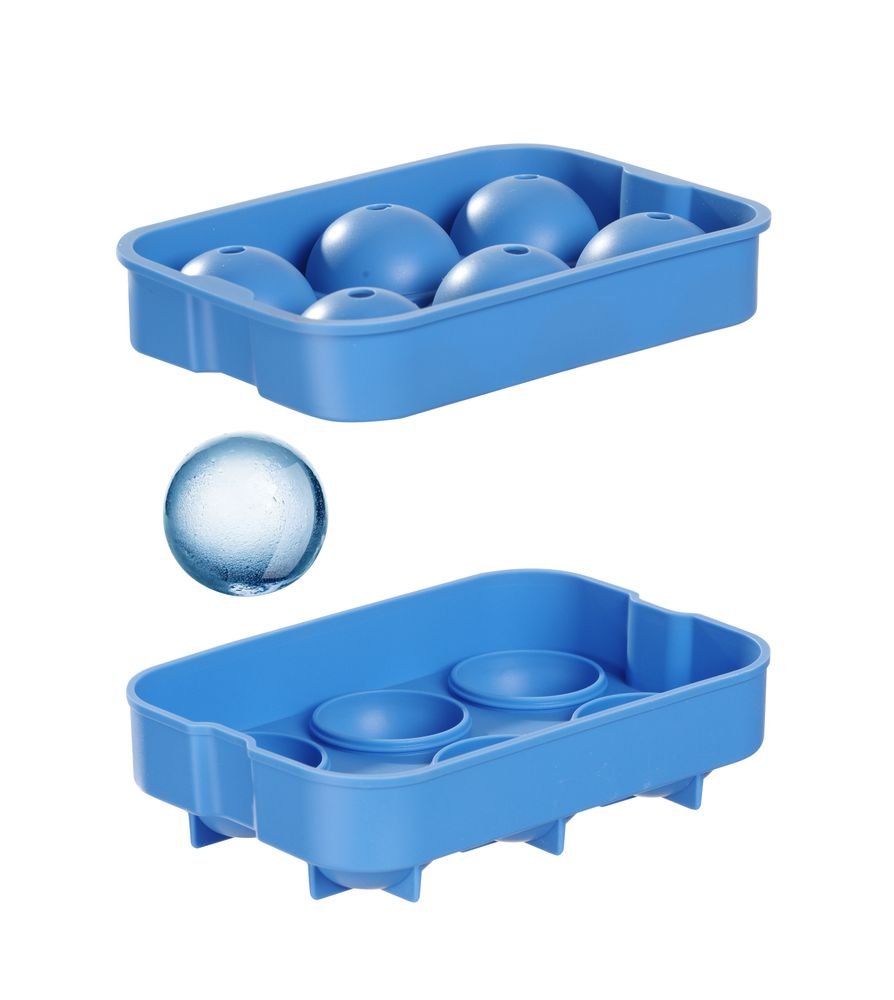 Eiswürfelform, kugelförmig, BarUp, Blau, 180x125x(H)50mm